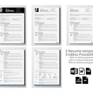 3 professional resume templates - 2 pages (word) / 45% off