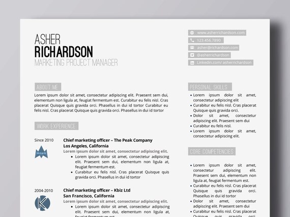 Minimalist Resume With Logos word - Il 570xN.927559841 Q1u2 