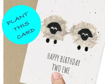 Sheep Birthday Plantable   Seed Card