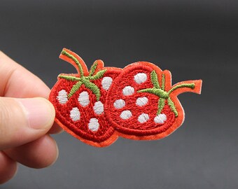 Two Strawberries Iron On Patch Embroidered patch 5x3.4cm - PH5