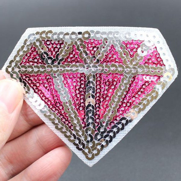 Diamant-Eisen auf Pailletten-Patch bestickt Patch 8.5x6.5cm - PH367