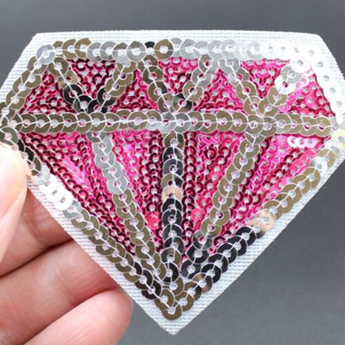 Diamond Iron on Sequin Patch Embroidered Patch 8.5x6.5cm Etsy