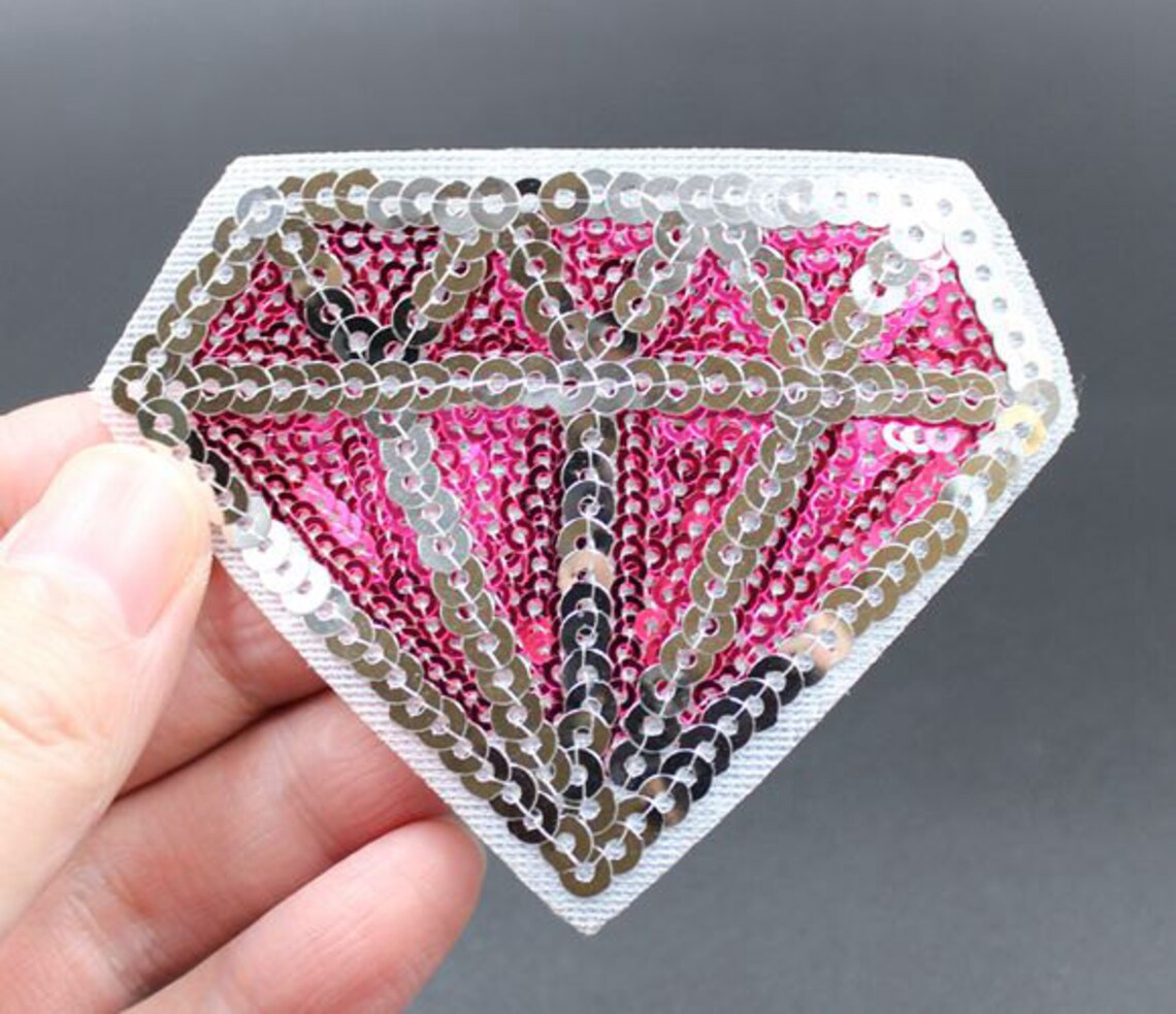 Diamond Iron on Sequin Patch Embroidered Patch 8.5x6.5cm PH367 Etsy