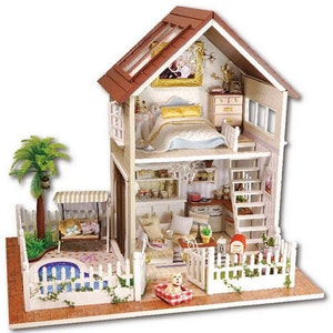 Paris Apartment Dollhouse DIY Kit, Miniature Dollhouse DIY Kit, Miniature Room, Diy Kit, Dollhouse kit, Gift DH4 image 1