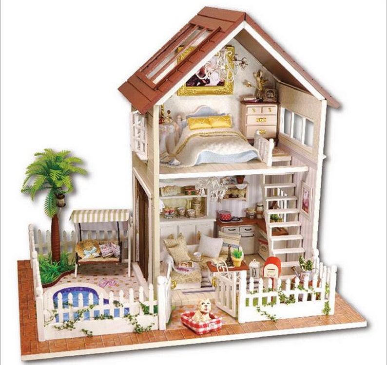 Paris Apartment Dollhouse DIY Kit, Miniature Dollhouse DIY Kit, Miniature Room, Diy Kit, Dollhouse kit, Gift DH4 image 1