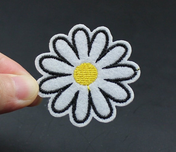 Margarita flor hierro en remiendo bordado parche 4.8x4.8cm  Etsy
