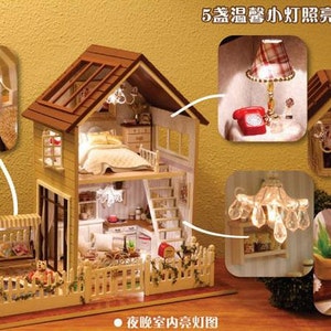 Paris Apartment Dollhouse DIY Kit, Miniature Dollhouse DIY Kit, Miniature Room, Diy Kit, Dollhouse kit, Gift DH4 image 3