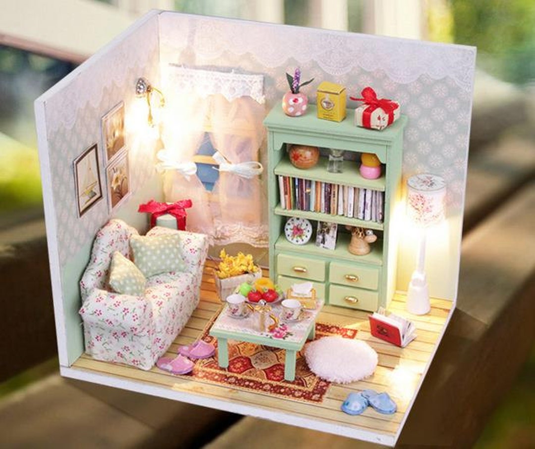 Relaxed Time Living Room Dollhouse DIY Kit, Miniature Dollhouse DIY Kit ...