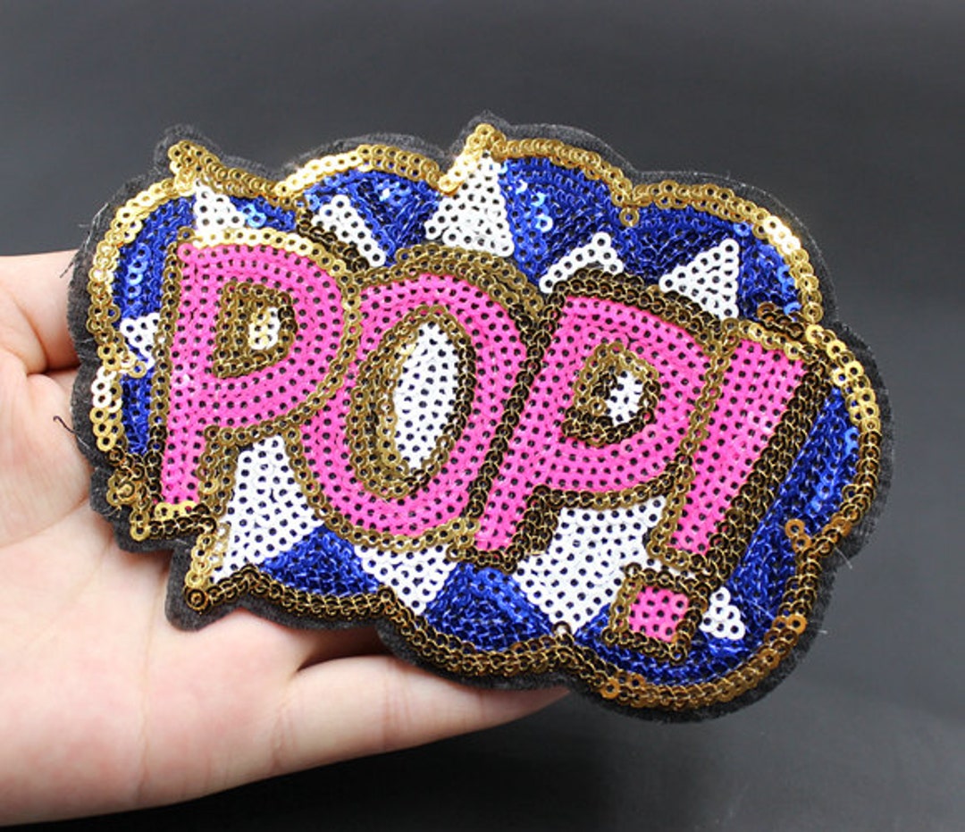 Pop Iron on Sequin Patch Embroidered Patch 12.8x9.5cm PH137 Etsy