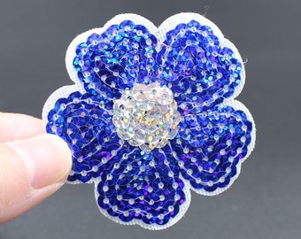 Flower Iron On Sequin Patch Embroidered patch 6x6cm - PH322