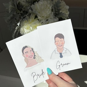 Custom Hand Drawn Guest Illustration Place Cards for Weddings/events/celebration special favour place setting wedding stationery