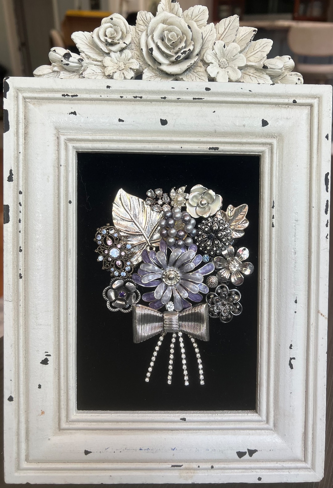 Silver Purple Floral Flower Bouquet Jewelry Vintage Etsy