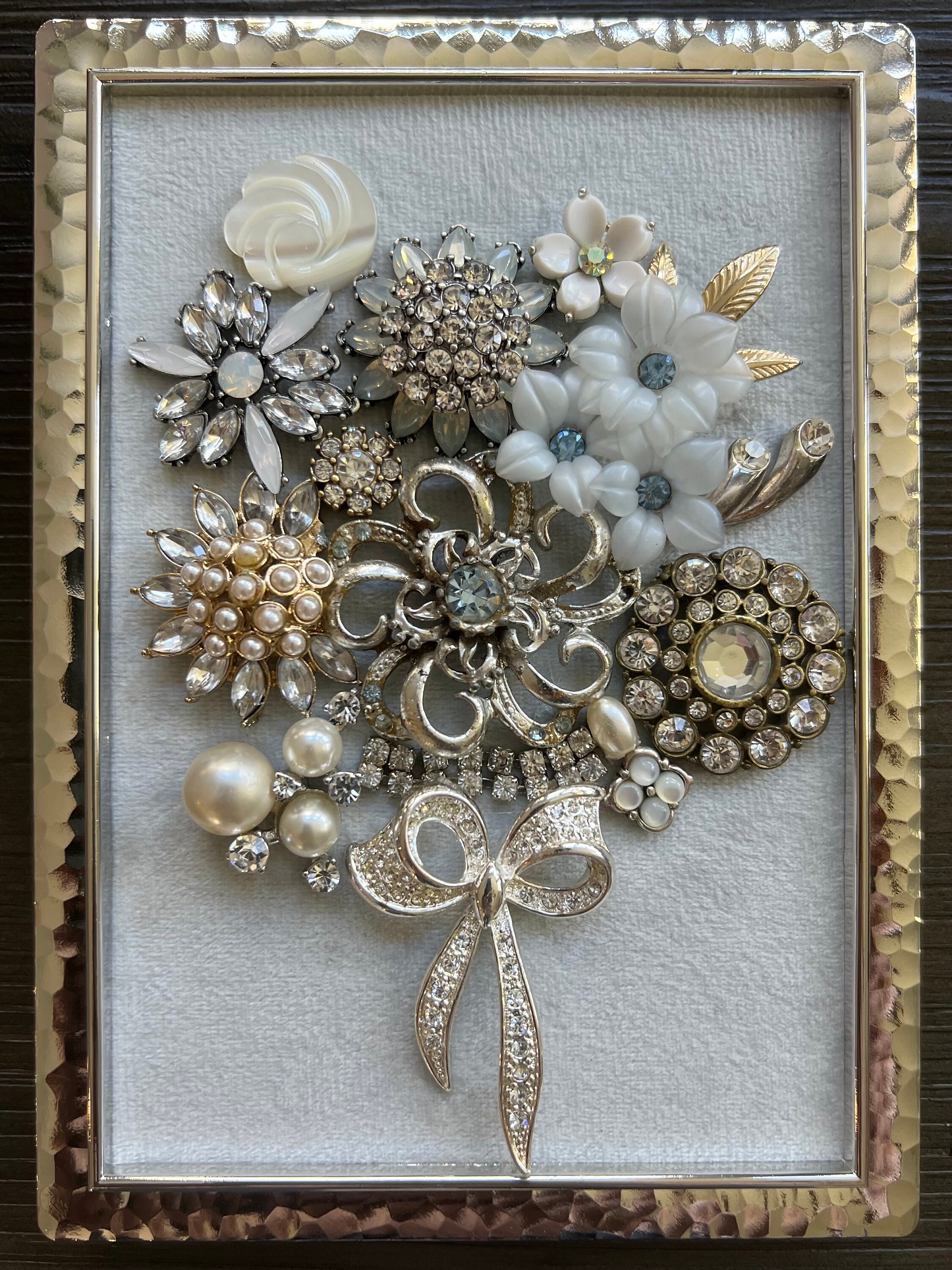 Light Blue Silver Pearl Floral Flower Bouquet Jewelry Etsy