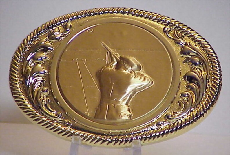 Trap Shoot Shooting Silhouette Belt Buckle 24KT GOLD PLATE Etsy
