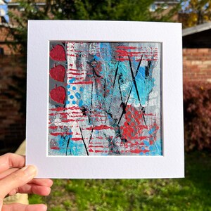 Miniature Abstract Artworks, 6x6, original abstract mixed media painting, not a print, unique wall art