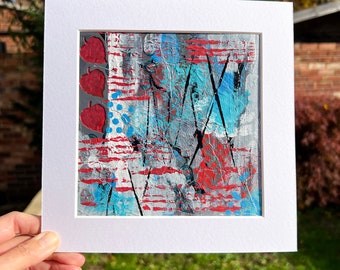 Miniature Abstract Artworks, 6x6, original abstract mixed media painting, not a print, unique wall art