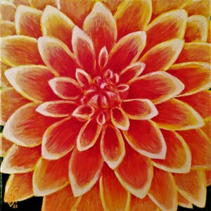 Dahlia - Original painting - Hand made