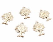 50pcs Gold Plated Life Tree Charms ,Double Sided Charm,Tree Pendant ,Beading Jewelry Finding