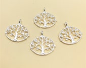 50pcs Silver Life Tree Charms ,Double Sided Charm,Tree Pendant ,Beading Jewelry Finding