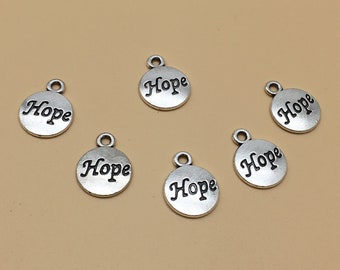 60pcs  Antique Silver Hope Charms , Hope Pendants  findings,  DIY supplies ,Jewelry Supply