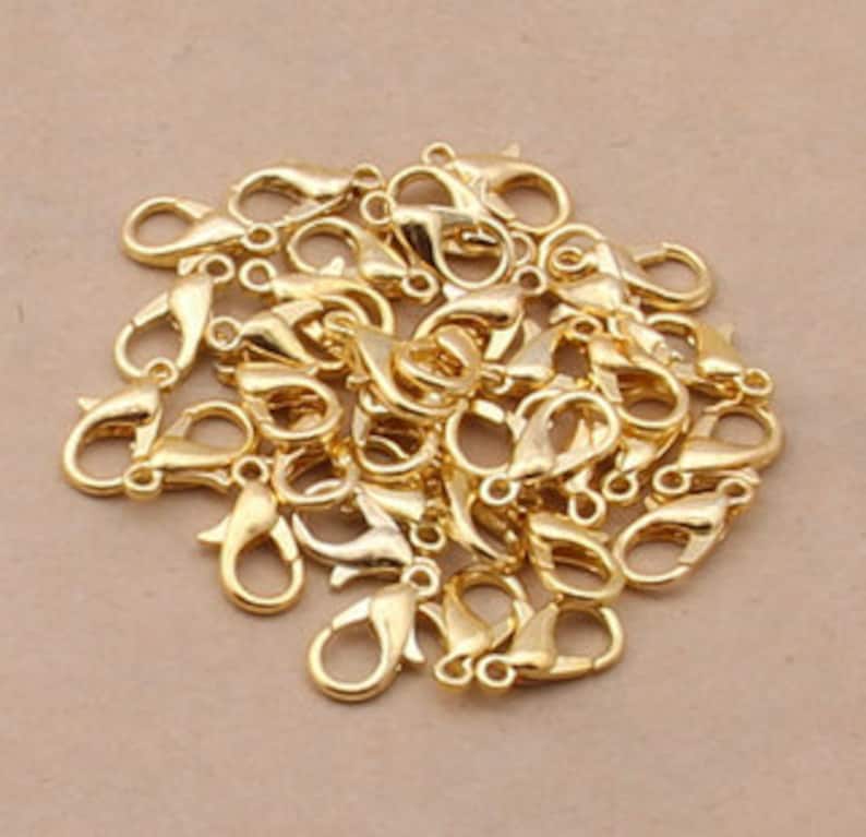 Lobster Claw Clasps Gold Plated 14x8mm x 50 pcs