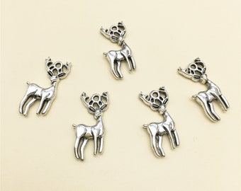 50pcs Deer Charms,Antique Silver Anaiml Charms ,Beading Jewelry Finding