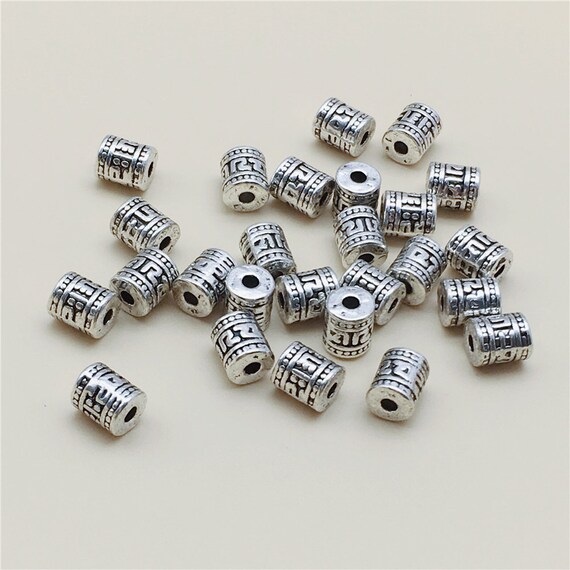 10 Métal Coeur Spacer Tibet Argent 12 mm trou 0,5 mm Métal Perles Pour Chaînes