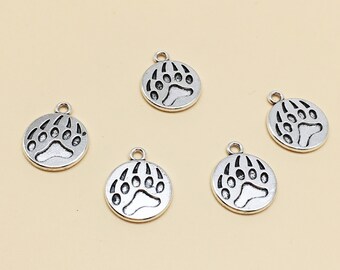 10Pcs Zinc Alloy Bear's paw print Charms Pendants 15x15mm 1A1913 10Pcs Zinc Alloy Bear's paw print Charms Pendants 15x15mm 1A1913