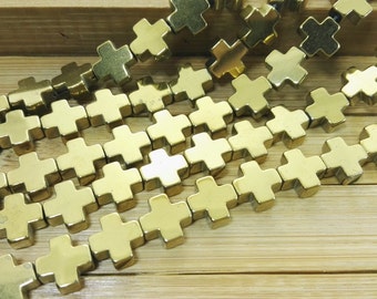 Cross Hematite  Beads ,Cross Jewelry ,Cross Beads  ,gold hematite, Findings,Supplies ,commercial