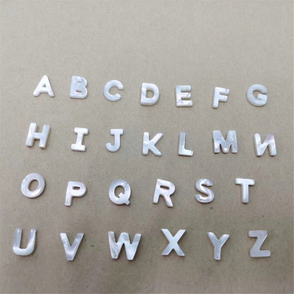 1 pièces de perles de lettres en nacre, A-Z 26 perles de l'alphabet, lettres de vadrouille en gros