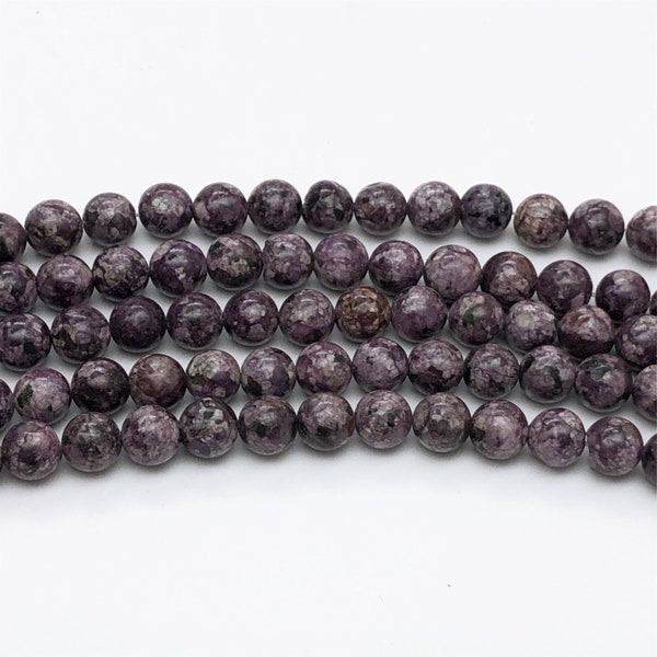 8mm Sesame Jasper Rund Beads , Gemstone Beads ,Purple Stone Beads , Gemstone jewelry , Findings , supplies