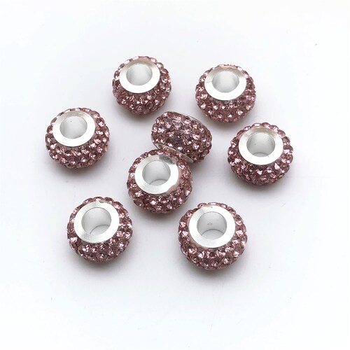 Cylinder Shape Crystal Spacer Beads Sterling Silver Large Etsy