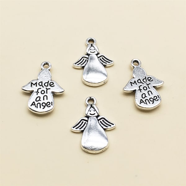 60pcs Antique Silver Angel Charms, Fait pour un ange tonalité tibétaine, perlant bijoux trouver