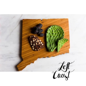 Personalized Connecticut State Shaped Cutting Board | 3 Options