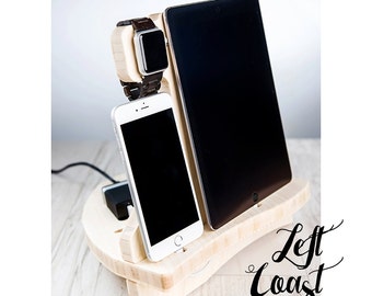 Apple Watch Charging Station Dock iPhone iPad Stand Father Her Him Men Women Wedding Bride Groom The Sailing Dock