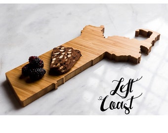 Personalized Massachusetts State Shaped Cutting Board | 3 Options