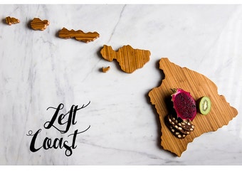 Personalized Hawaii State Shaped Cutting Board | 3 Options
