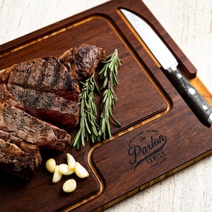 Custom Recipe Steak Cutting Board - Forest Decor