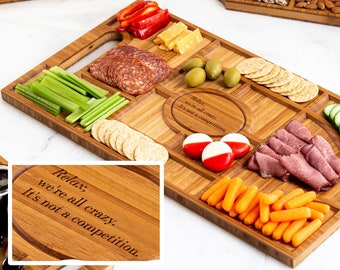 Funny Custom Engraved Charcuterie Tray - Two Sizes Available - 45  Design/Phrase Options