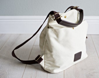 Embroidery Flower White Drawstring Canvas Tote Shoulder Book Grocery Shopping Eco Diaper Beach Laptop Bag Bookbag