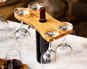 Caddy per bicchieri da vino personalizzato: quattro stili e set regalo disponibili