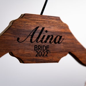 5 Shapes to Choose From Personalized Wooden Hanger The Woodwright Wedding Hanger by Left Coast Original image 3