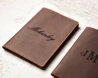 Personalized Leather Passport Cover Holder  by Left Coast Original