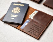 Personalized Leather Passport Cover Holder by Left Coast Original