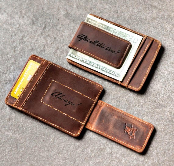 Personalized Leather Money Clip by Left Coast Original