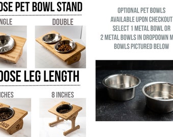 Personalized Wood Pet Bowl Stands – Left Coast Original