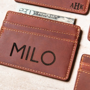 パーソナライズされた超薄型ミニマリストレザーウォレット - Left Coast Original の Boca Wallet