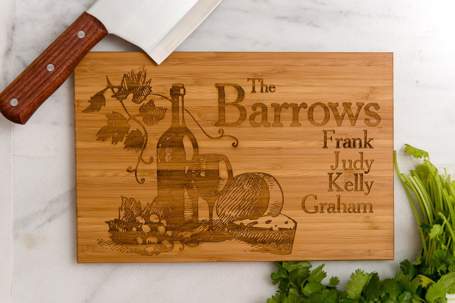 Personalized Engraved Wine Grapes and Cheese Cutting Board Etsy