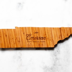Personalized Tennessee State Shaped Cutting Board | 16 Options