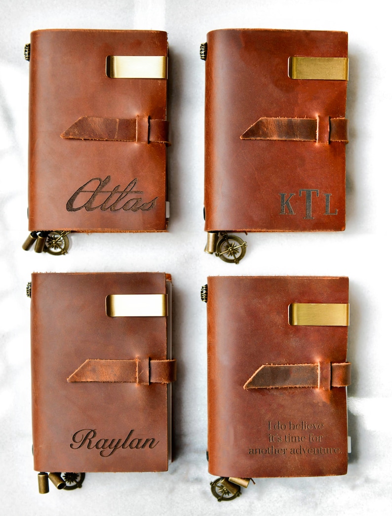 Personalized Distressed Leather Journal by Left Coast Original image 3